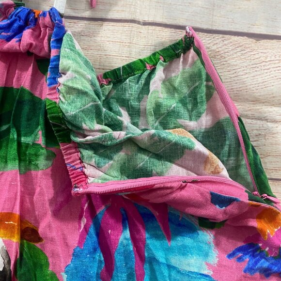 Farm Rio X Anthropologie Women's Printed V Neck Cut Out Dress - S Petite - Picture 7 of 16